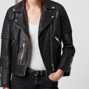 NWT All Saints Estella Leather Biker Jacket Size 8